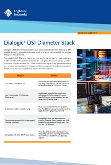 Enghouse - Dialogic DSI Diameter Stack - Product Overview Enghouse - Dialogic DSI Diameter Stack - Product Overview