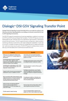 Enghouse - Dialogic DSI G5V Signaling Transfer Point - Product Overview Enghouse - Dialogic DSI G5V Signaling Transfer Point - Product Overview