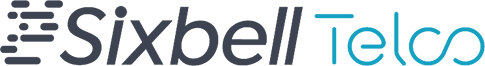 sixbell-telco-logo - Enghouse Networks Logo-style banner with a dark blue-gray left section and a teal right section featuring an irregular top edge.